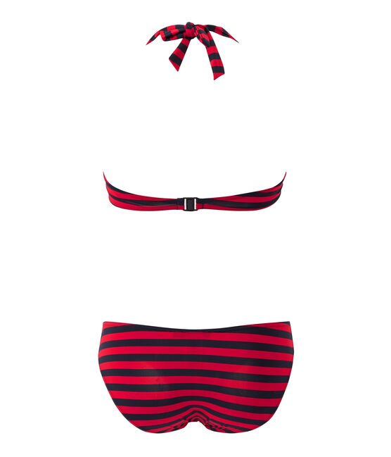 Bañador de 2 piezas con forma de banda para mujer azul SMOKING/rojo TERKUIT