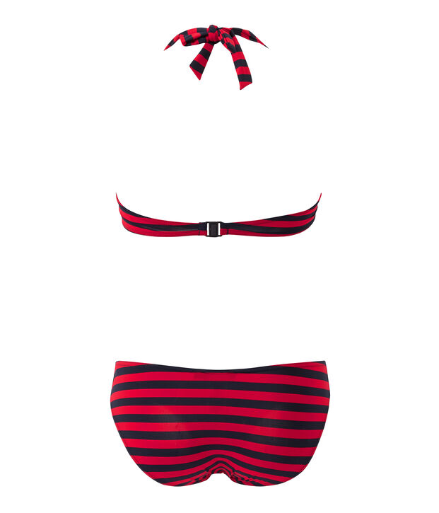 Ba&ntilde;ador de 2 piezas con forma de banda para mujer azul/rojo