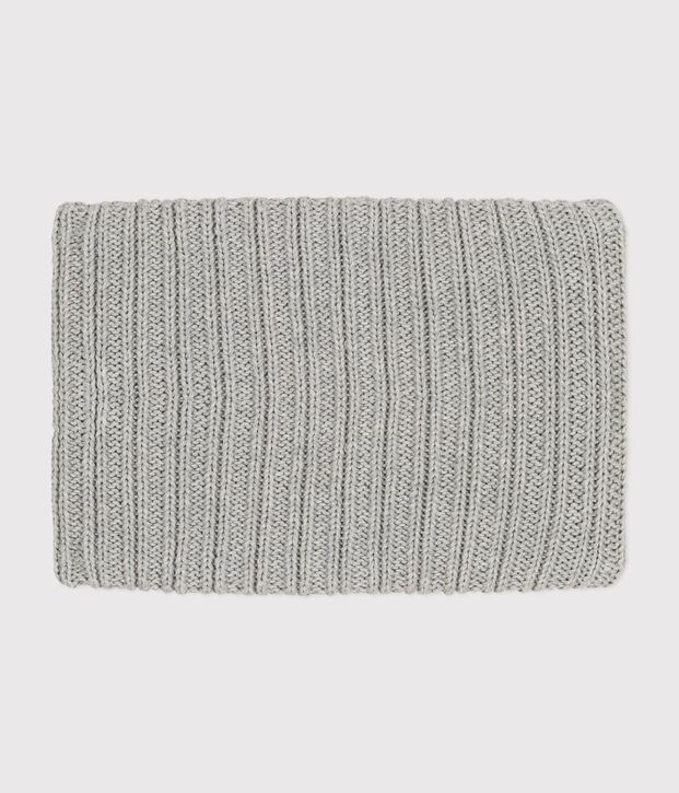 Cuello infantil de punto tricotado con forro polar gris