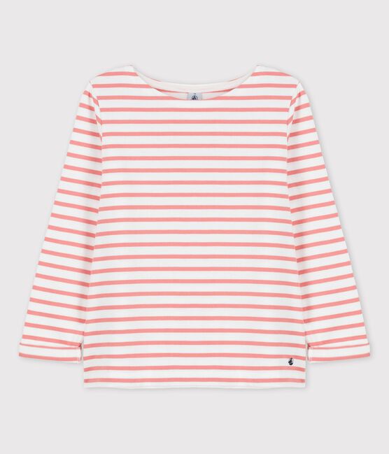 Jersey marinero de algodón de mujer blanco MARSHMALLOW/ PAPAYE