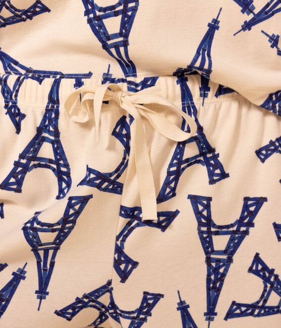 Pijama corto de algodón París para mujer blanco AVALANCHE/ MULTICO