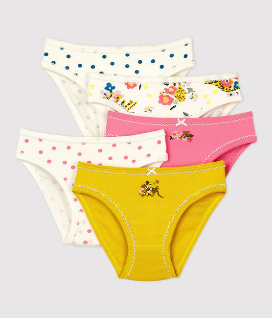 Juego de 5 braguitas con estampado de pantera de niña de algodón variante 1