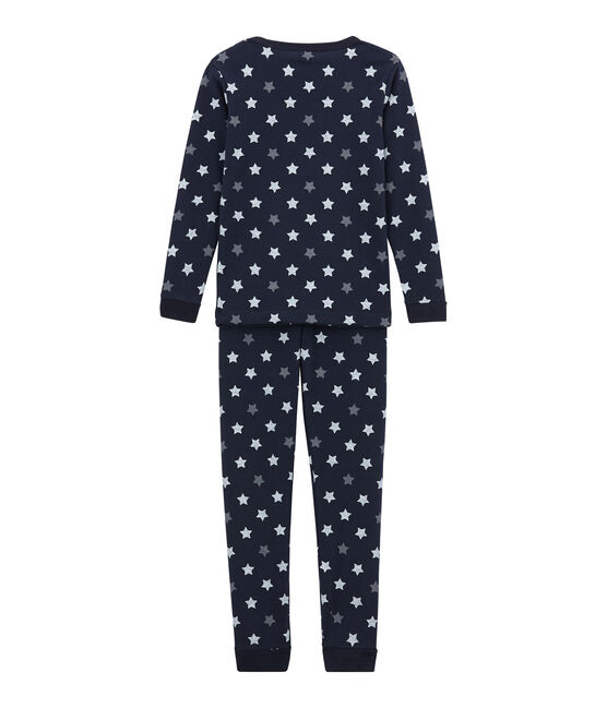 Pijama para niño de corte ajustado azul SMOKING/blanco MULTICO