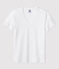 La camiseta RECTA de algodón con cuello de pico para mujer blanco ECUME