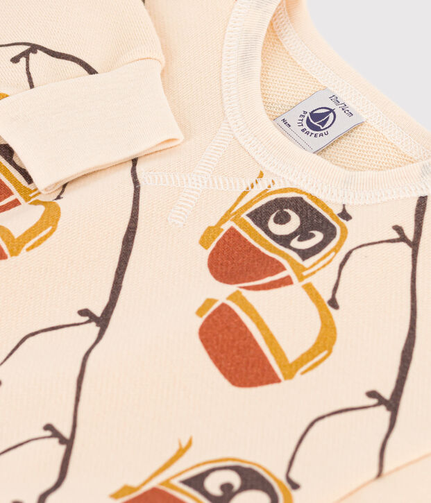 Sudadera de mulet&oacute;n estampada para beb&eacute; crudo/multicolor