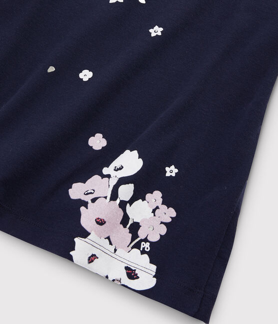 Camiseta serigrafiada para niña azul SMOKING