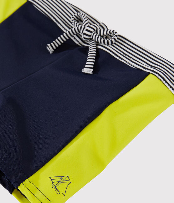 Short de baño ecorresponsable para bebé niño azul SMOKING/amarillo JAUNE
