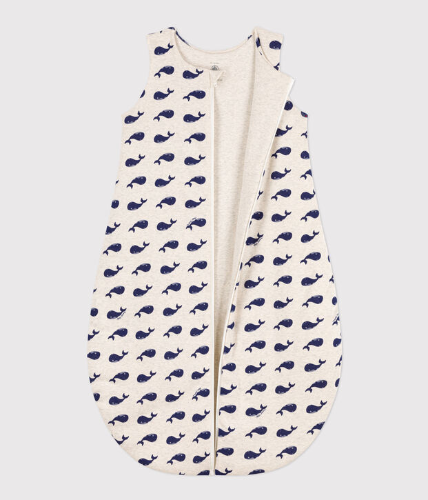 Saco de algod&oacute;n para beb&eacute; con ballena TOG 2 beige/azul