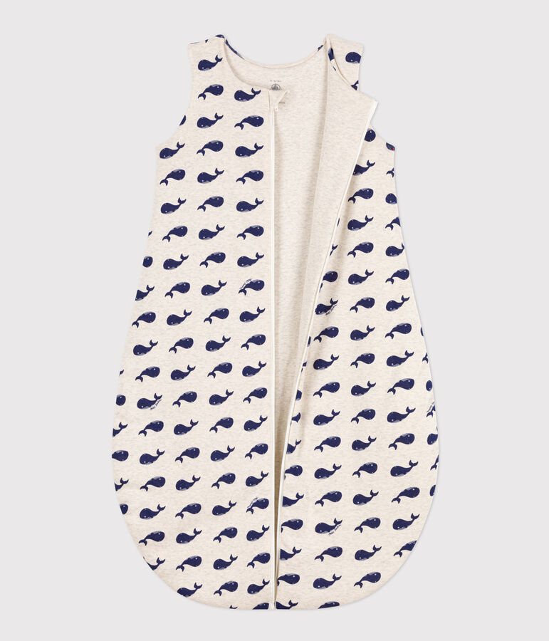 Saco de algod&oacute;n para beb&eacute; con ballena TOG 2 beige/azul