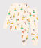 Pijama infantil con motivo de animales de algodón blanco AVALANCHE/ MULTICO