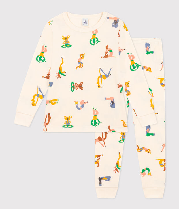 Pijama infantil con motivo de animales de algod&oacute;n crudo/multicolor