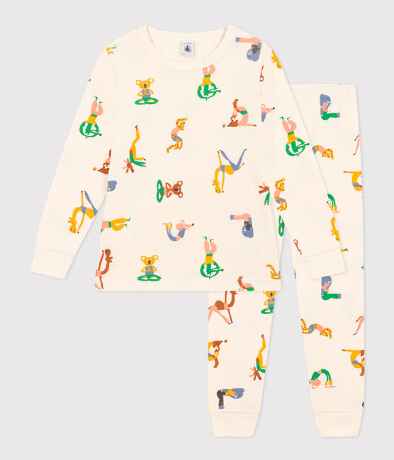 Pijama infantil con motivo de animales de algodón blanco AVALANCHE/ MULTICO