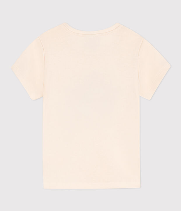 Camiseta estampada de algod&oacute;n para ni&ntilde;a crudo