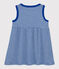Vestido de rayas sin mangas de canalé de bebé niña azul SURF/blanco MARSHMALLOW