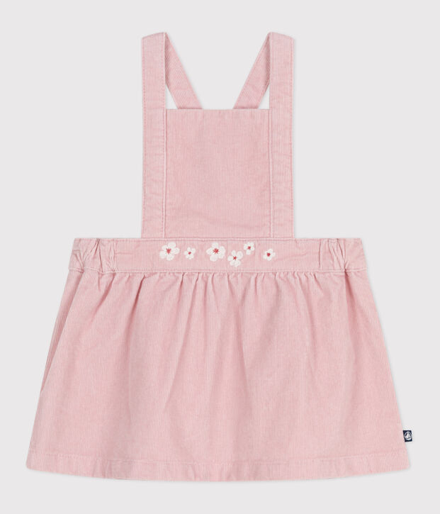 Vestido de pana con bordado de flores en la cintura para beb&eacute; JOLI