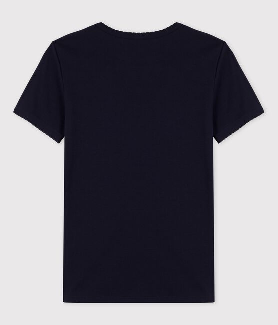Camiseta ICÓNICA de punto «cocotte» de algodón orgánico para mujer azul SMOKING