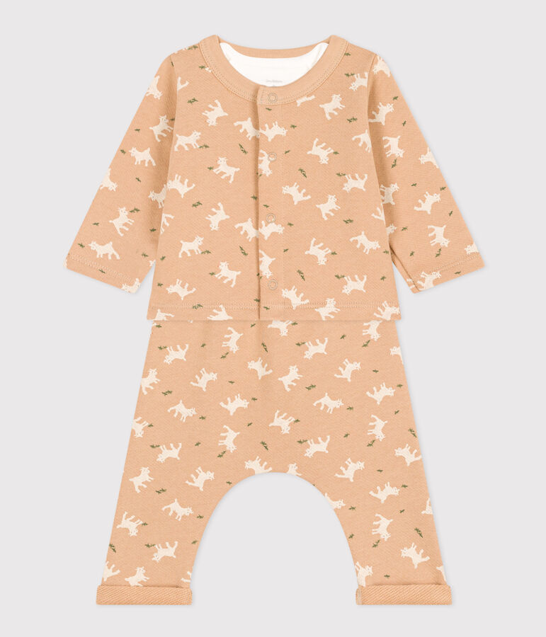 Conjunto de mulet&oacute;n estampado para beb&eacute; beige/multicolor