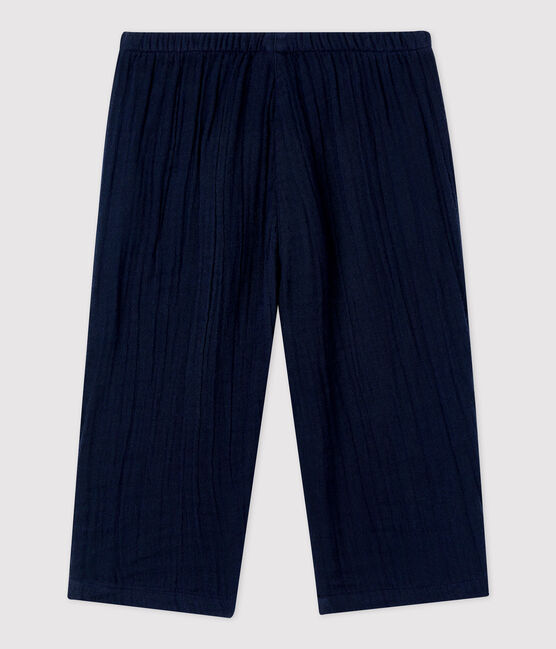 Pantalón de gasa de algodón ecológico para bebé azul SMOKING