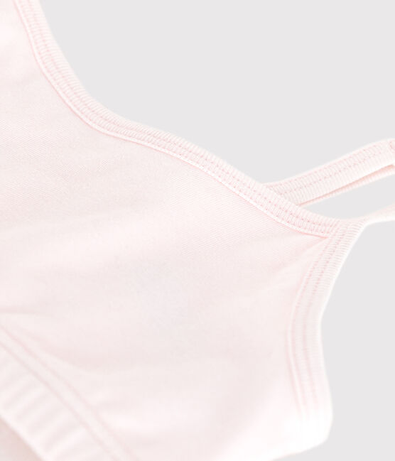Top liso de algodón y elastano para mujer rosa FLEUR