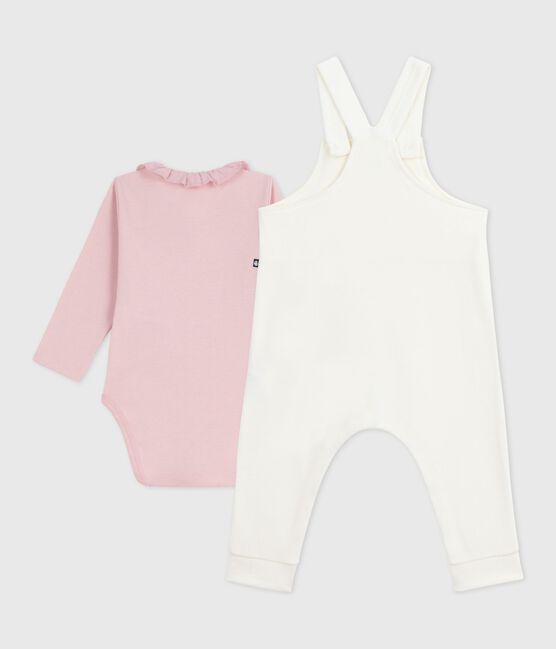 Conjunto de peto de algodón liso con detalles refinados para bebé MILK/ JOLI