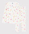 Pijama con estampado de frutas de verano de niña de algodón ecológico blanco MARSHMALLOW/blanco MULTICO