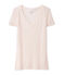 camiseta de manga corta con cuello en v de mujer rosa FLEUR