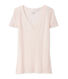 camiseta de manga corta con cuello en v de mujer