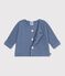 Cardigan b&eacute;b&eacute; tricot point mousse en coton uni azul
