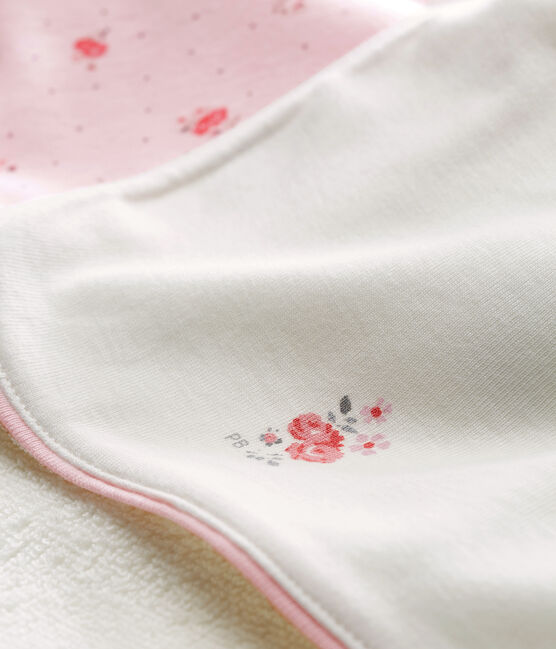 Toalla cuadrada de baño y babero para bebé niña variante 1