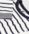 Camiseta de manga larga de algodón a rayas de bebé blanco MARSHMALLOW/azul SMOKING