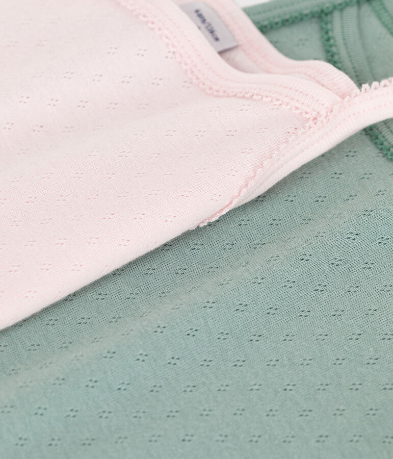 Juego de 2 camisetas infantiles de tirantes finos de algod&oacute;n multicolor