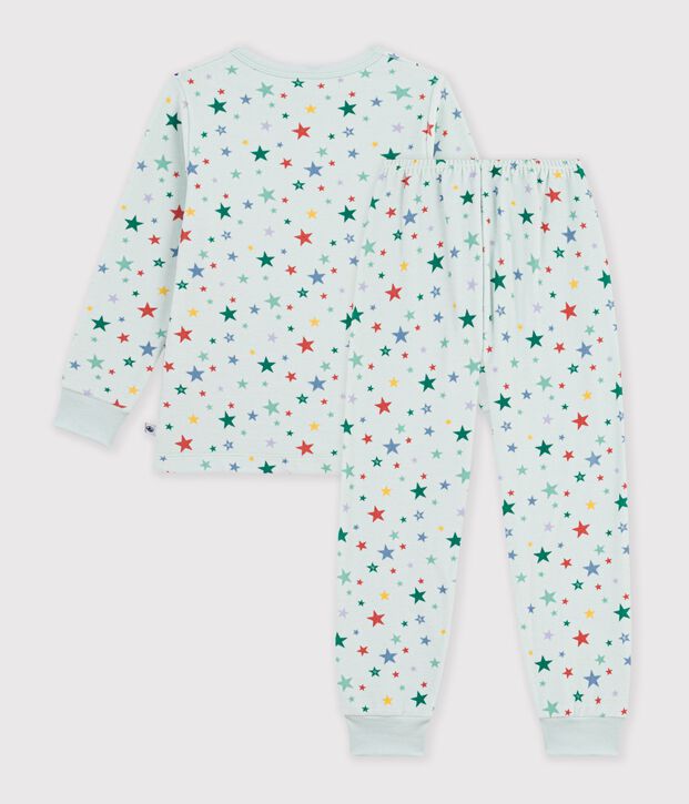 Pijama infantil de terciopelo con estampado de estrellas azul/multicolor