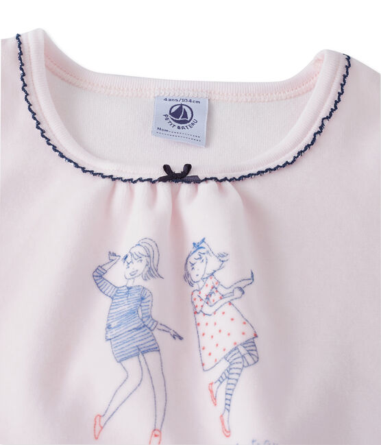 Pijama de terciopelo para niña rosa Vienne