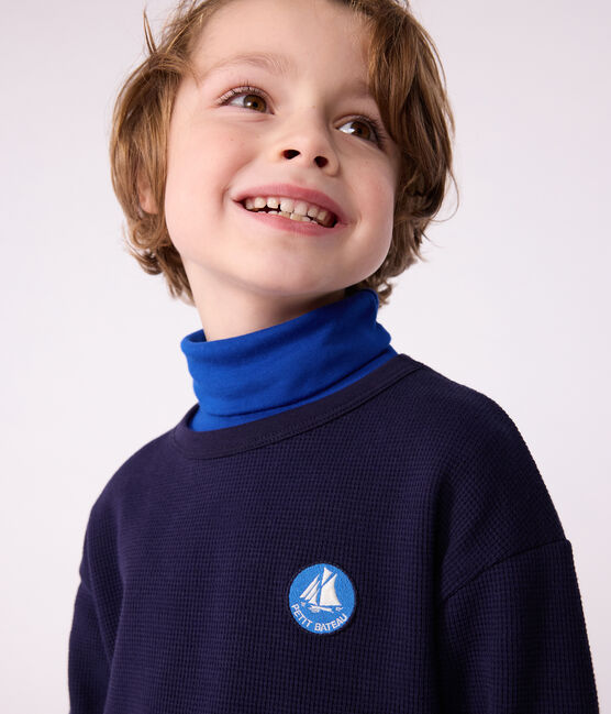 Camiseta infantil lisa de algodón de manga larga SOIR