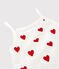 Camiseta de tirantes de algodón de mujer blanco MARSHMALLOW/rojo TERKUIT