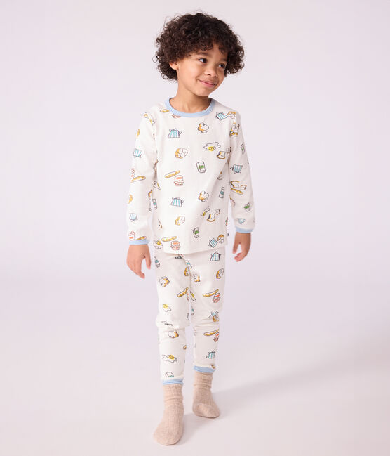 Pijama infantil de túbico con estampado de desayuno blanco MARSHMALLOW/blanco MULTICO