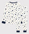 Pijama con estrellas de algodón orgánico infantil unisex blanco MARSHMALLOW/azul MEDIEVAL