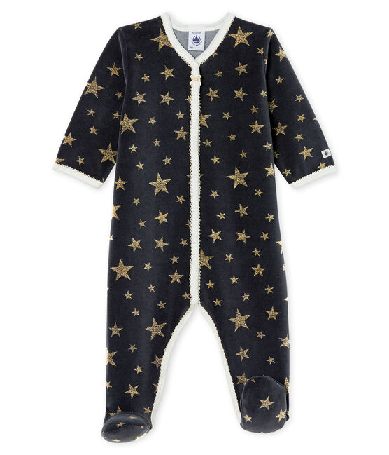 Pijama de terciopelo para bebé niña gris CAPECOD/amarillo OR