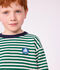 Camiseta infantil de manga larga a rayas verde/beige/verde