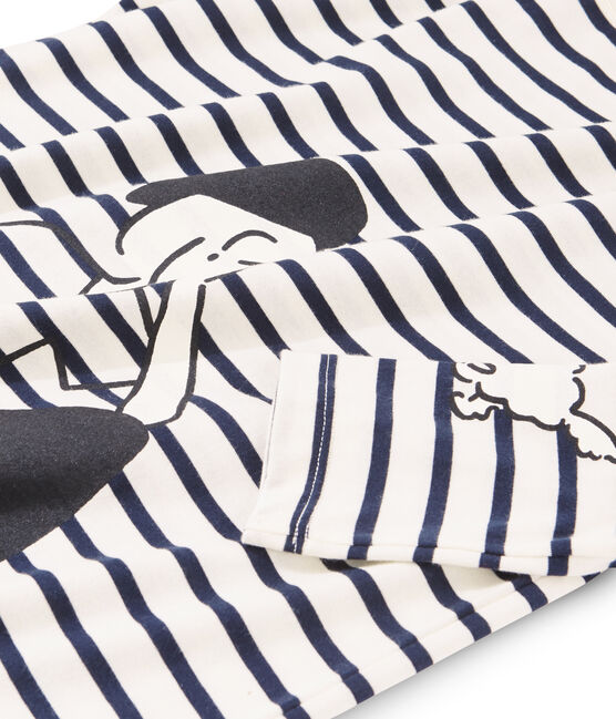 Camiseta marinera de mujer beige COQUILLE/azul SMOKING