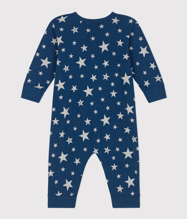 Pijama sin pies de algod&oacute;n para beb&eacute; azul/blanco