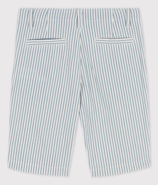 Bermudas de mil rayas de niño blanco MARSHMALLOW/azul BRUT