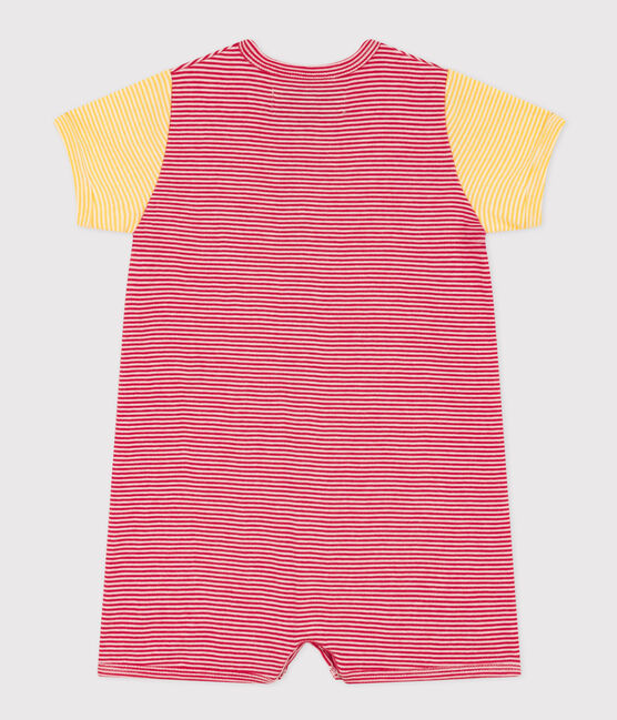 Pelele corto Petit Bateau X Snoopy de algodón para bebé rojo CORRIDA/blanco MARSHMALLOW