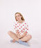 Pijama corto de algodón con corazón para mujer blanco MARSHMALLOW/rojo TERKUIT