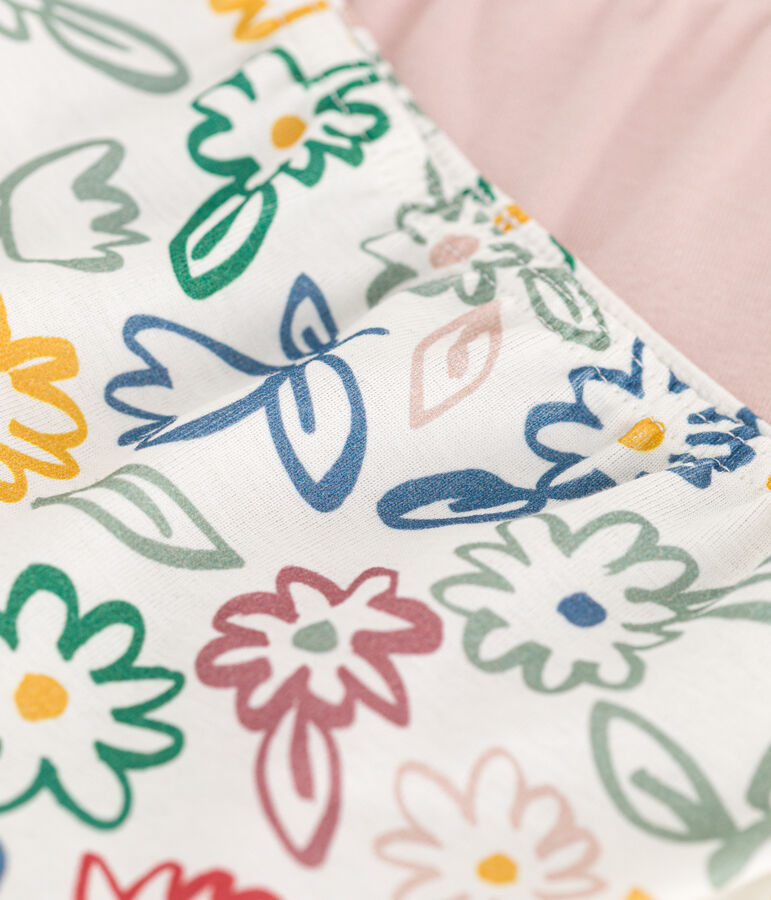 Juego de 2 culottes infantiles de algod&oacute;n con flor multicolor