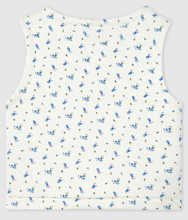 Chaleco reversible de algod&oacute;n biol&oacute;gico enguatado blanco/azul