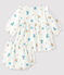 Vestido de flores de manga larga con braguita para bebé niña de tejido de pañal blanco MARSHMALLOW/blanco MULTICO