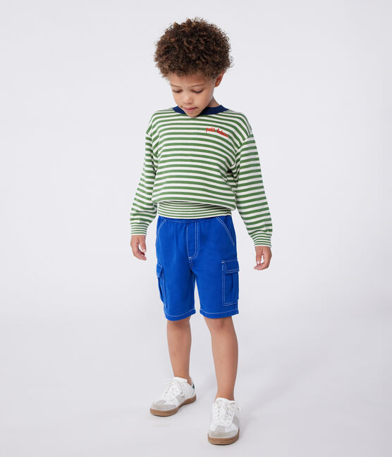 Jersey infantil de algodón a rayas verde PALMERAIE/ AVALANCHE