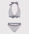 Bikini a rayas para mujer blanco MARSHMALLOW/azul MEDIEVAL