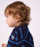 Sudadera de algod&oacute;n a rayas con cuello de polo para beb&eacute; azul/multicolor